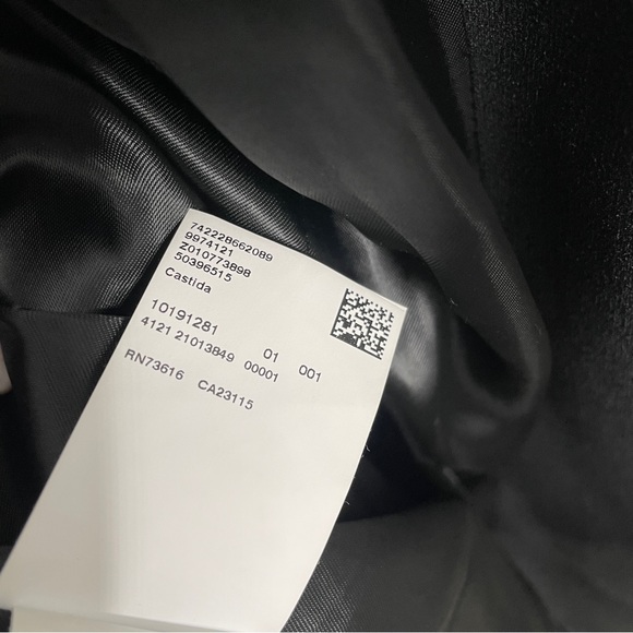 Boss Womens Wool Coat Black Studded Size 10 - Picture 6 of 9